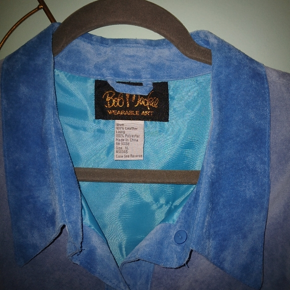 Vintage Bob Mackie Women's Multi Colored Suede Leather Coat. - Picture 2 of 8